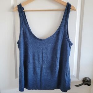 AG AGolde Carmen Linen Blue Tank Top Size Medium